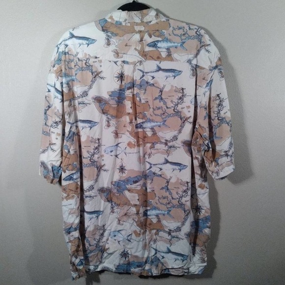 Columbia Sportswear Map Fish Button Down Shirt Large - Picture 9 of 11